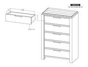 Raramuri 5-Drawer Chest dimension drawing