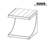 Dark Mezquite End Table dimension diagram