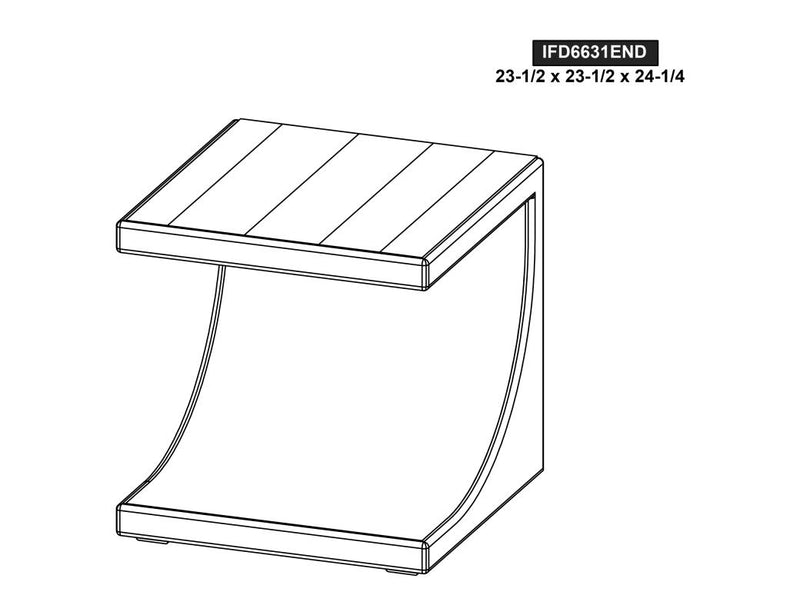Dark Mezquite End Table dimension diagram