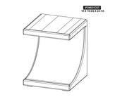 Dark Mezquite Chairside Table dimension diagram
