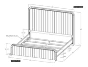 Dark Mezquite Panel Bed King dimension diagram