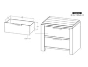 Raramuri 2-Drawer Nightstand dimension drawing
