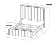 Dark Mezquite Panel Bed Queen dimension diagram