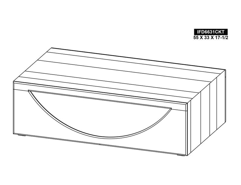 Dark Mezquite Cocktail Table dimension diagram