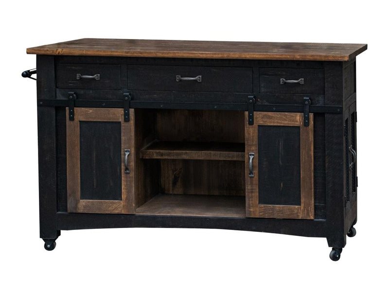 Pueblo Black Kitchen Island angle