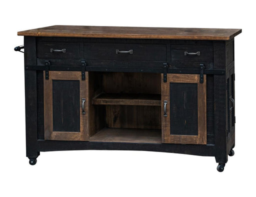 Pueblo Black Kitchen Island angle