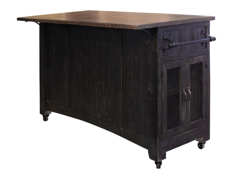 Pueblo Black Kitchen Island side