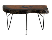 Parota Epoxy blue live-edge sofa table