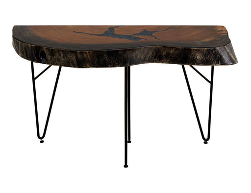 Parota Epoxy blue live-edge sofa table