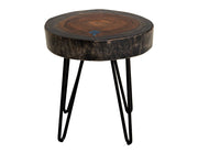 Parota Epoxy blue live-edge chairside table