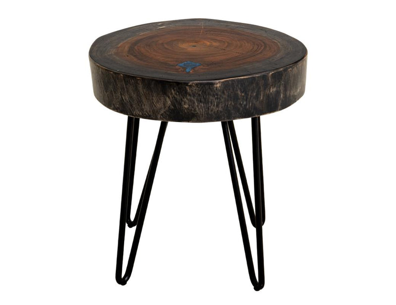 Parota Epoxy blue live-edge chairside table
