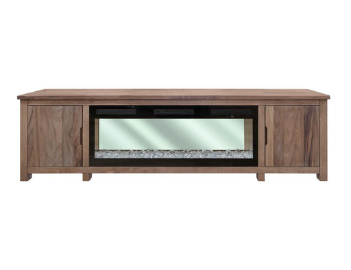 Natural Parota 93" Fireplace TV Console - alternate view