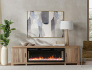 Natural Parota 93" Fireplace TV Console - room scene