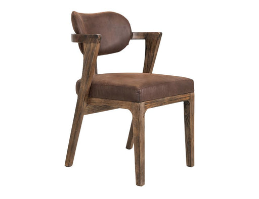 Zaphiro Brown Curved Upholstered Chair - Barewood