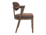 Zaphiro Brown Curved Upholstered Chair - Barewood