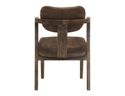 Zaphiro Brown Curved Upholstered Chair - Barewood
