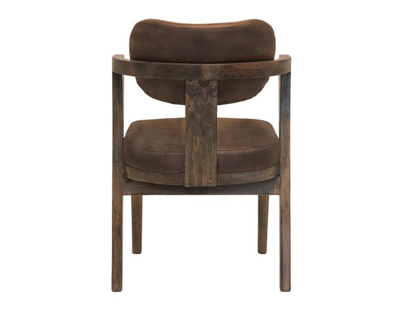Zaphiro Brown Curved Upholstered Chair - Barewood