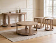 Balam White round occasional set room scene