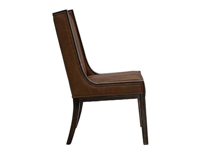 Balam Cognac Leather Dining Chair detail