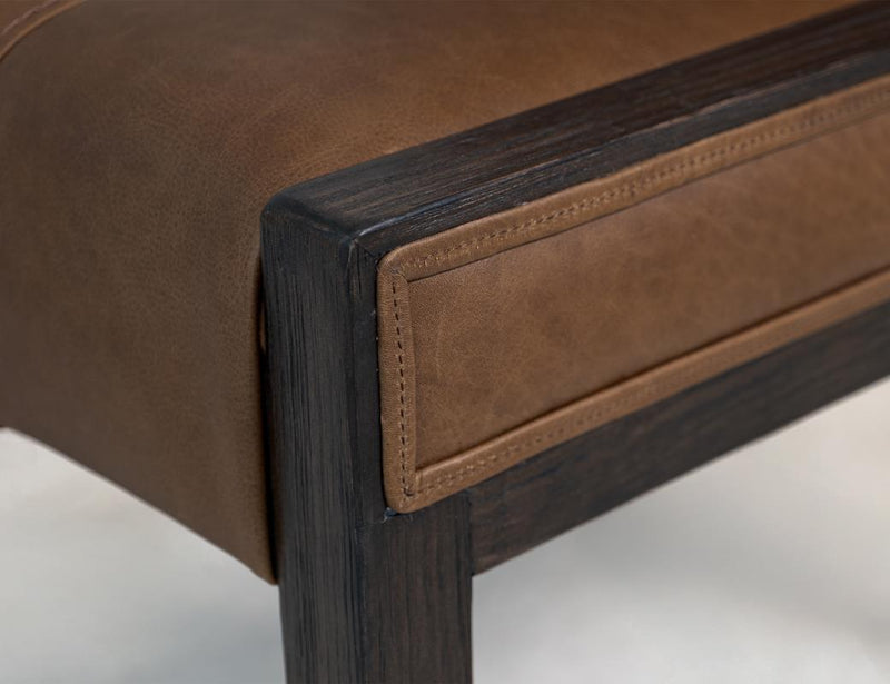Balam Cognac Leather Dining Chair room scene