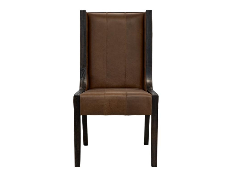 Balam Cognac Leather Dining Chair angle
