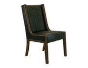 Balam Forest Green Leather Dining Chair