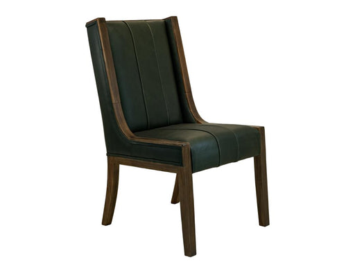 Balam Forest Green Leather Dining Chair