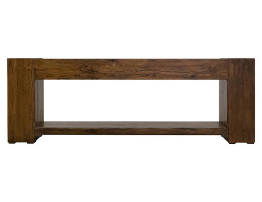 Natural Teca Fireplace TV Console - Barewood