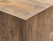 Natural Teca Fireplace TV Console - Barewood