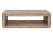 Balam White open-shelf cocktail table front view