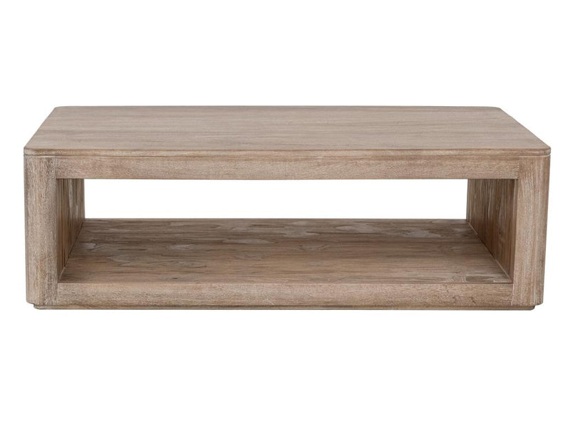 Balam White open-shelf cocktail table front view