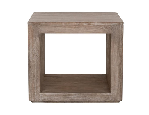 Balam White open-shelf end table front view