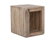 Balam White open-shelf chairside table