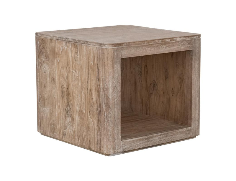Balam White open-shelf end table