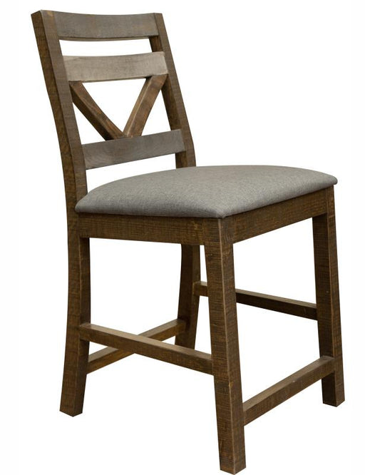 Loft Brown Upholstered Stool - fabric seat and back