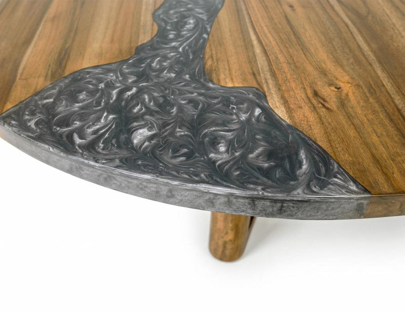 Silver Resin Round Dining Table - Barewood
