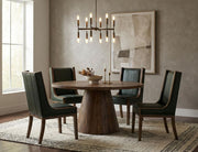Balam Brown round dining table room scene