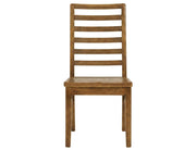 Balam Brown Dining Chair, wood seat detail