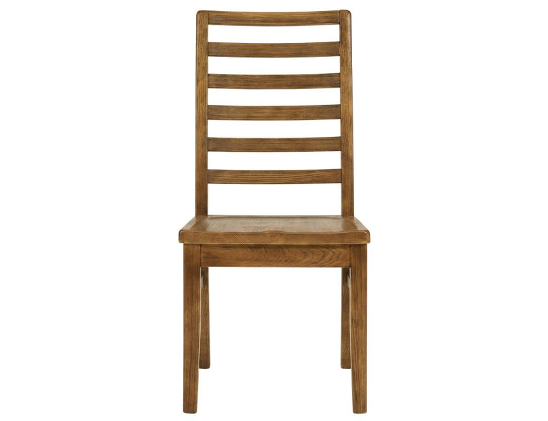 Balam Brown Dining Chair, wood seat detail