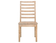 Balam White Dining Chair, wood seat angle