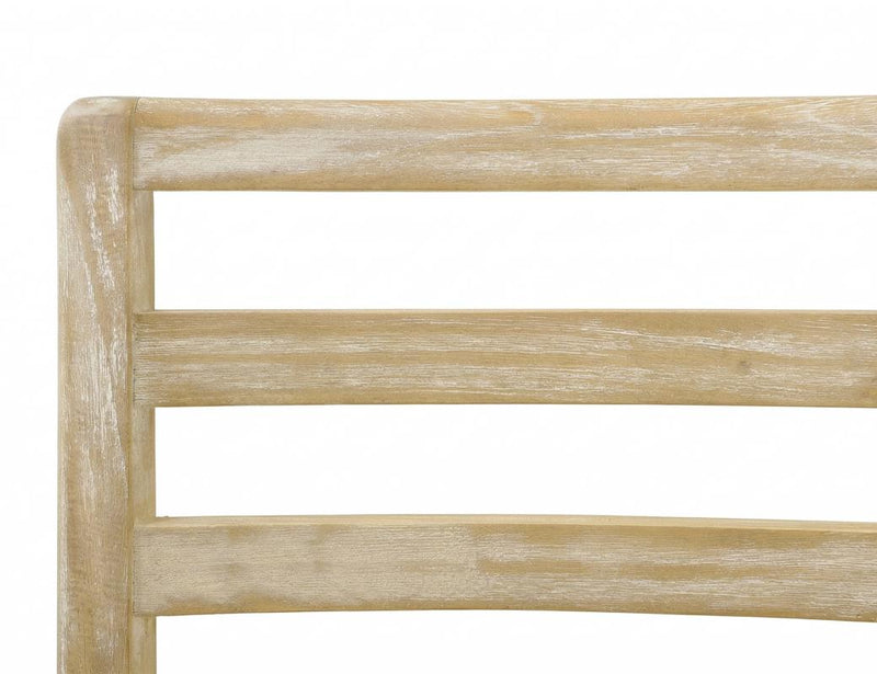 Balam White Dining Chair, wood seat detail