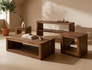 Balam Brown open-shelf occasional set scene