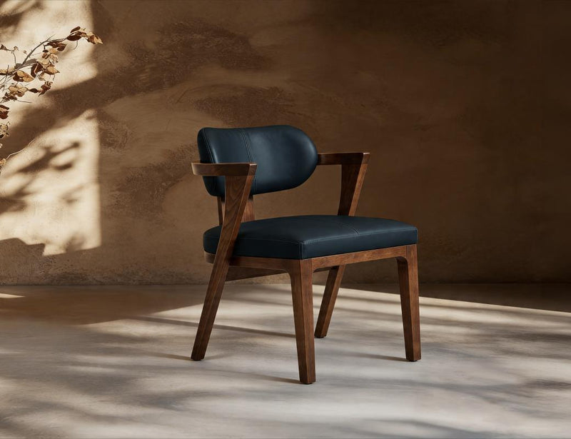 Zaphiro Leather Upholstered Chair - Barewood