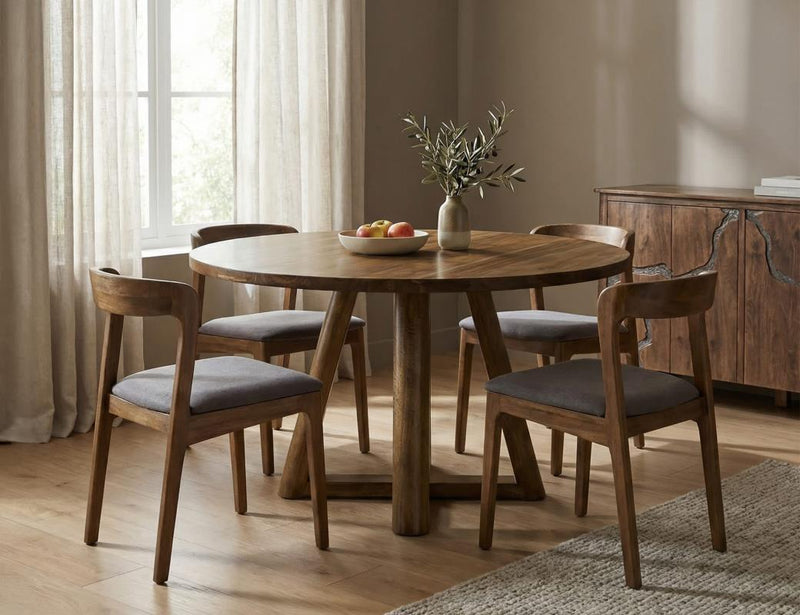 Silver Round Dining Table - Barewood