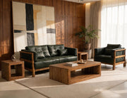 Balam Brown open-shelf set living room scene