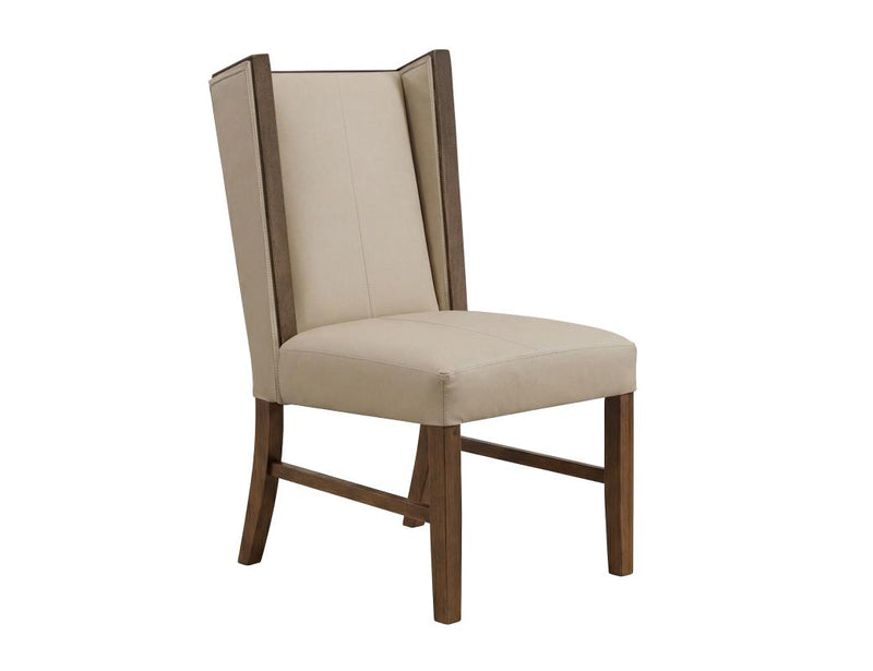 Silver Wood Frame Leather Chair - Barewood