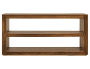 Balam Brown open-shelf sofa table front view