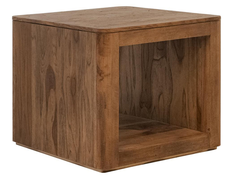 Balam Brown open-shelf end table