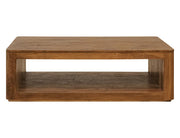 Balam Brown open-shelf cocktail table front view