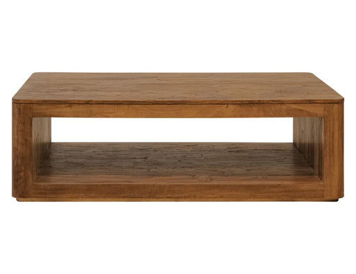 Balam Brown open-shelf cocktail table front view